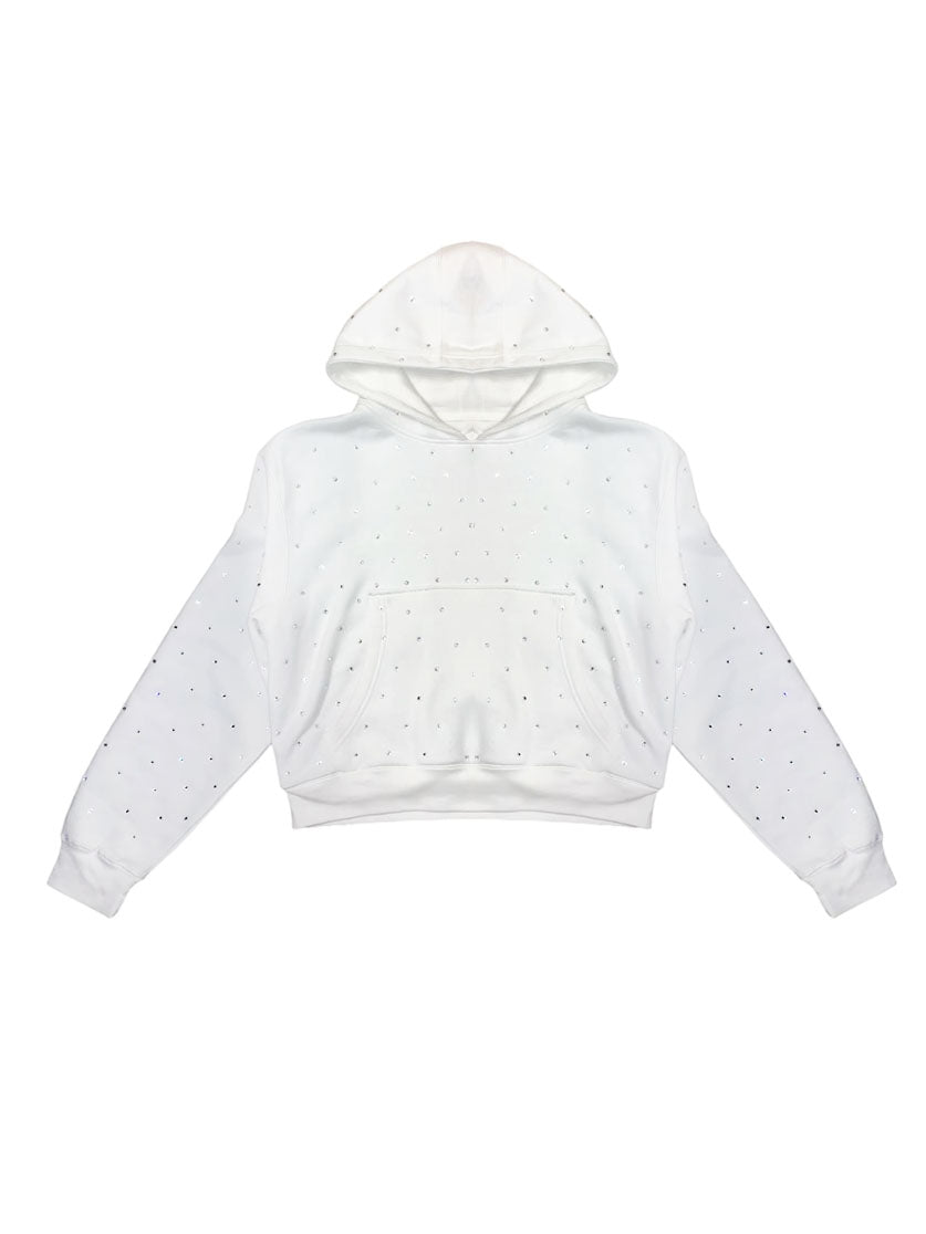 RHINESTONE HOODIE [ WHITE ]