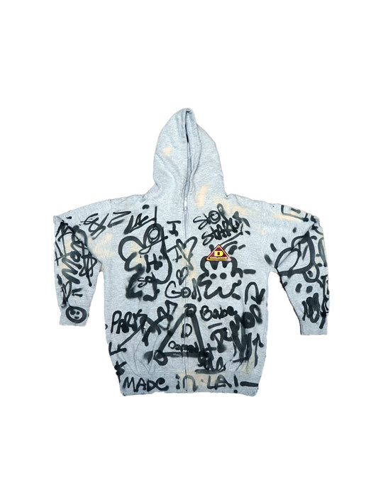 Graffiti Hoodie ( Grey )